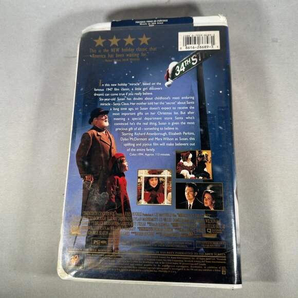 Miracle On 34th Street VHS Richard Attenborough PG 20th Century Fox Family - Picture 2 of 4